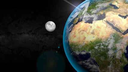 Wall Mural - earth and moon