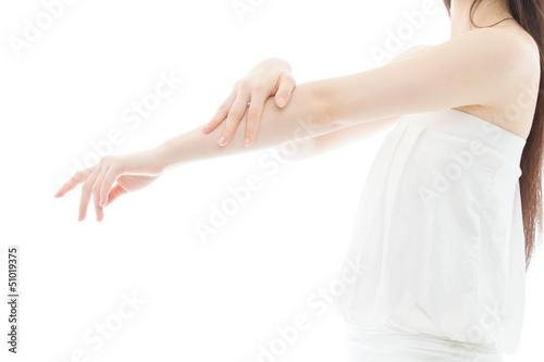 Fotografie, Obraz Beautiful young woman hands on white background