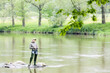 © Richard Semik - woman fishing in Sazava river, Czech Republic