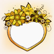 Vector frame in the shape of heart with a floral design. EPS 10