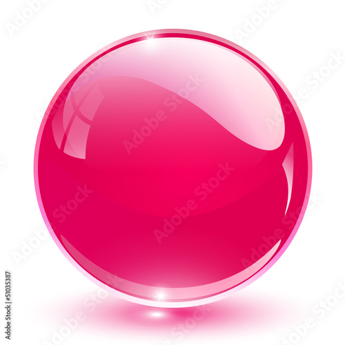 3D crystal sphere pink