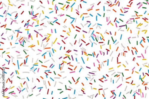 Cuadros en Lienzo Colorful candy sprinkles isolated on white background