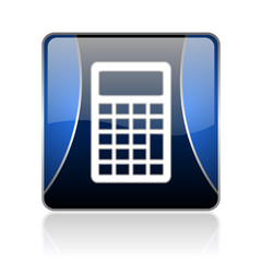 Poster - calculator blue square web glossy icon