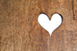 Heart symbol wood hole