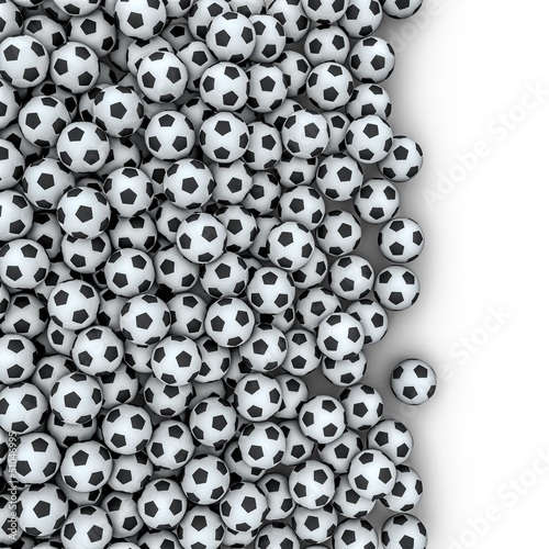 Fototapeta na wymiar Soccer balls spill