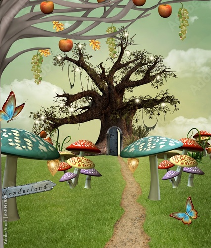 Naklejka dekoracyjna Wonderland series - Wonderland footpath