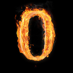 Fototapete - Numbers and symbols on fire