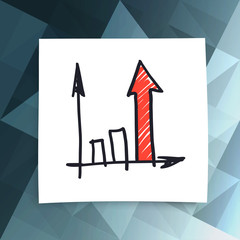 Poster - Red success arrow on abstract business background. Vector, EPS10