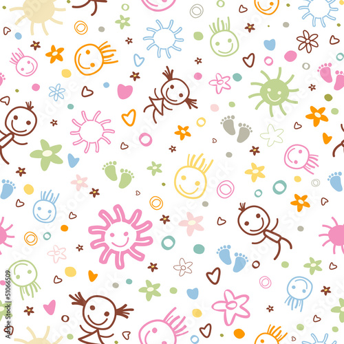 Naklejka dekoracyjna baby seamless pattern