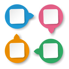 Canvas Print - Four Info Labels Circle Rectangle