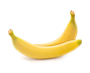 two bananas isolated on white background