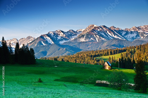 Vászonkép  Polish Tatra mountains panoram in the morning