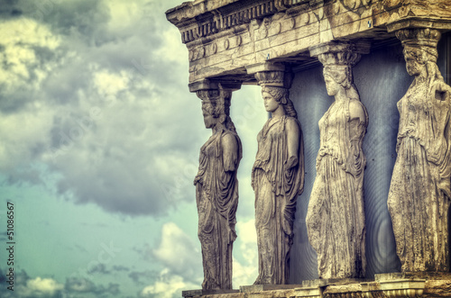 Naklejka na szybę Caryatids in Erechtheum from Athenian Acropolis,Greece