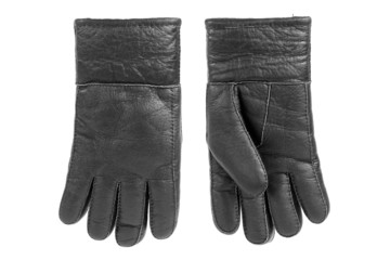 Wall Mural - Black leather gloves