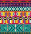 Seamless colorful aztec pattern with birds, and arrow
