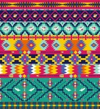 Seamless colorful aztec pattern with birds, and arrow