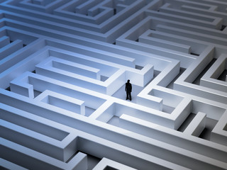 Wall Mural - tiny man in a maze