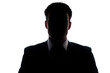 Leinwandbild Motiv Businessman portrait silhouette and a misterious face