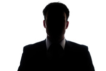 Businessman Portrait Silhouette And A Misterious Face