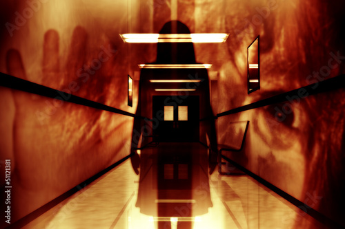 Fotografia Scary Horror Hospital Corridor Yurei Japanese Ghost