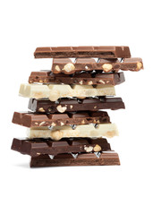 Chocolate Tower On White Background
