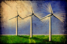 Retroplakat - Windkraftanlagen
