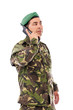 © jinga80 - Young army soldier with beret speaking on phone