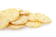 Corn crackers heap on white, clipping path included