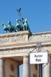 Brandenburg gate, Berlin, Pariser Platz sign