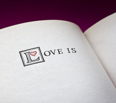 Love is words in the open book
