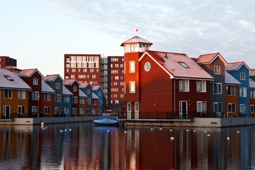 Fototapete - colorful buildings in Netherlands