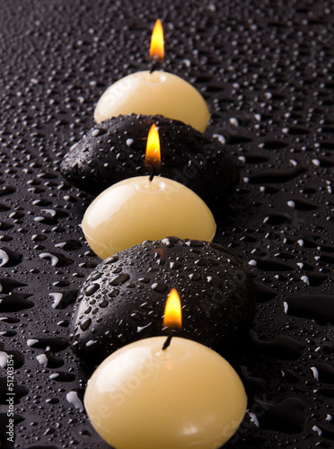 Naklejka - mata magnetyczna na lodówkę Spa still life with aromatic candles