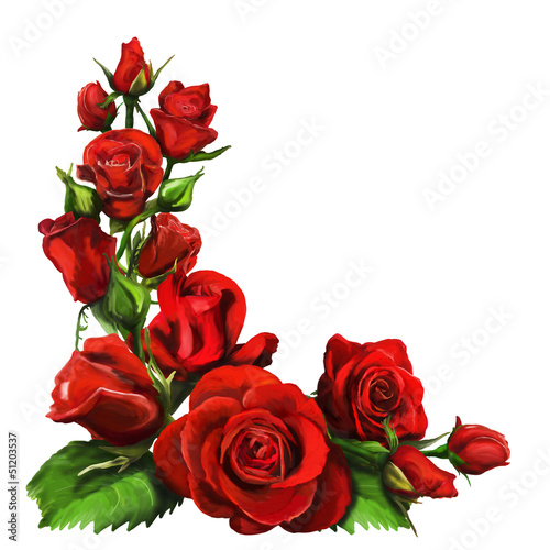 Naklejka - mata magnetyczna na lodówkę Red roses