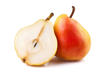 Wall Mural - fresh pear on white background