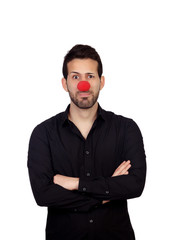 Wall Mural - Young businessman with clown nose