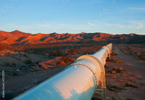 Fotografie, Obraz Pipeline in the Mojave Desert, California.