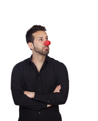 Wall Mural - Young businessman with clown nose