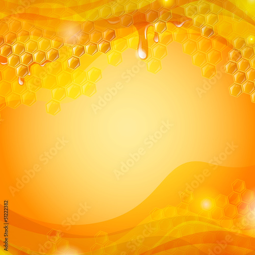 Obraz w ramie Vector Illustration of an Abstract Honey Background