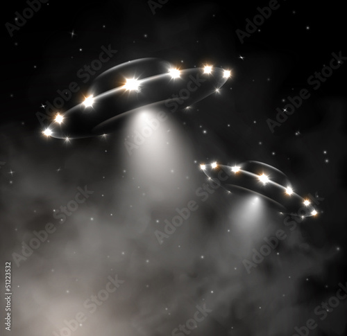 Fototapeta na wymiar UFO in fog