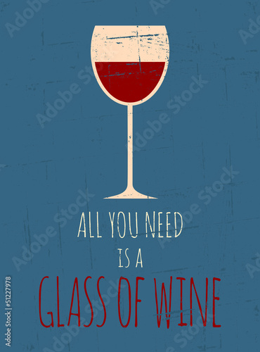 Plakat na zamówienie Retro Red Wine Poster