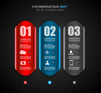 Infographic design template with paper tags.