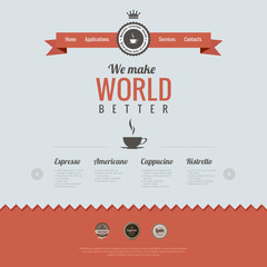 vintage website design template. coffee theme. html5
