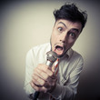 © Eugenio Marongiu - funny stylish businessman singing