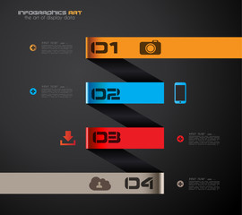 Poster - Infographic design template with paper tags.