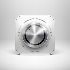 Fototapete - Technology Icon with Metal Textured Knob