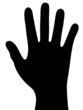 Schwarze Darstellung einer rechten Hand, Vektor und freigestellt