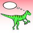© natalyon - Cute cartoon dinosaur character with a speech bubble, vector