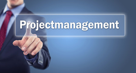 Wall Mural - Man touching Display Projectmanagement