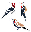Stylized woodpeckers