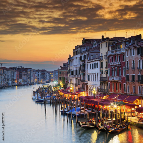 Obraz w ramie Famous Grand Canal at sunset